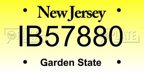 IB57880 New Jersey License Plate