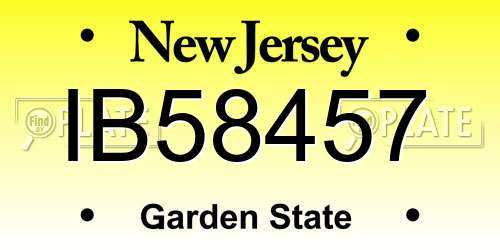 IB58457 New Jersey License Plate