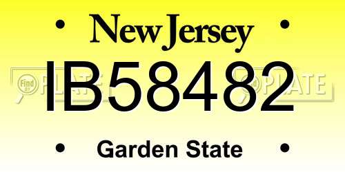IB58482 New Jersey License Plate