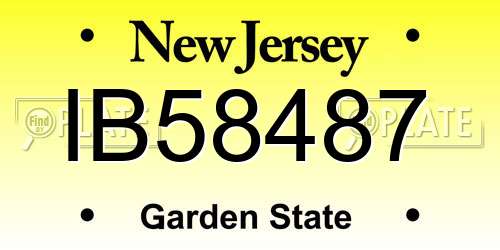 IB58487 New Jersey License Plate