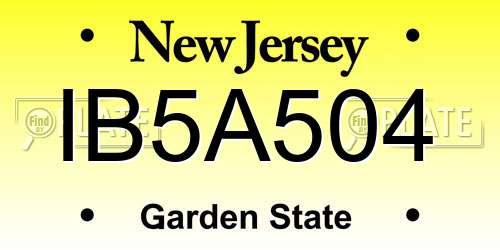IB5A504 New Jersey License Plate