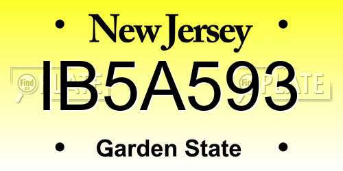 IB5A593 New Jersey License Plate