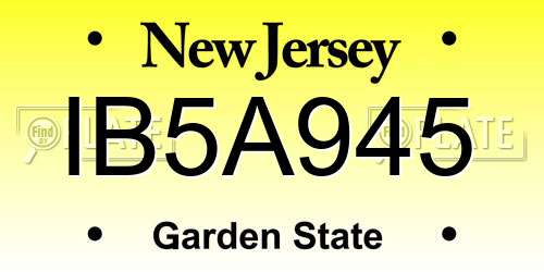 IB5A945 New Jersey License Plate