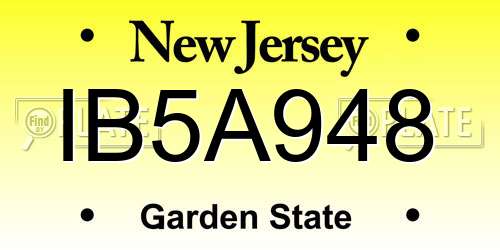 IB5A948 New Jersey License Plate