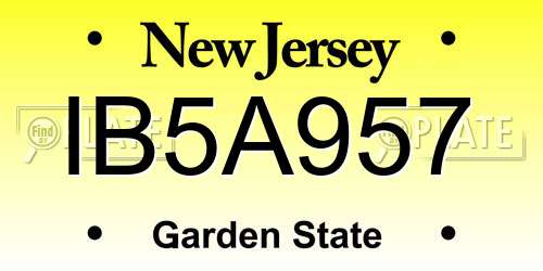 IB5A957 New Jersey License Plate