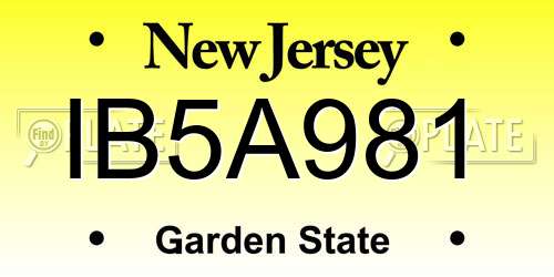 IB5A981 New Jersey License Plate