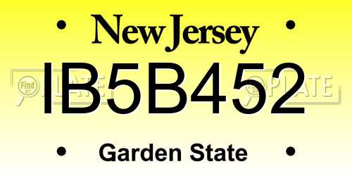 IB5B452 New Jersey License Plate