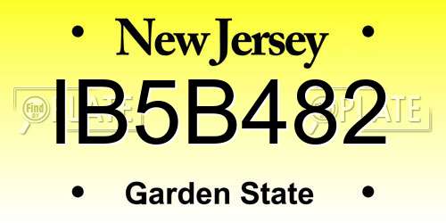 IB5B482 New Jersey License Plate