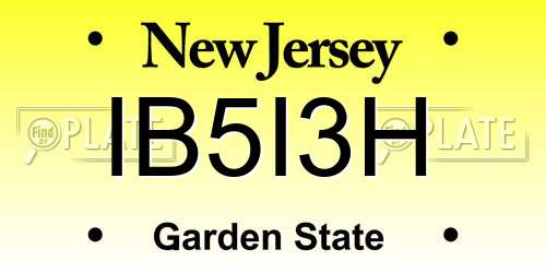 IB5I3H New Jersey License Plate