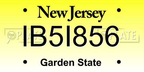 IB5I856 New Jersey License Plate