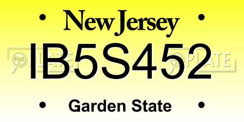 IB5S452 New Jersey License Plate