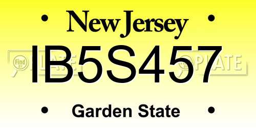 IB5S457 New Jersey License Plate