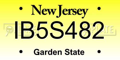 IB5S482 New Jersey License Plate