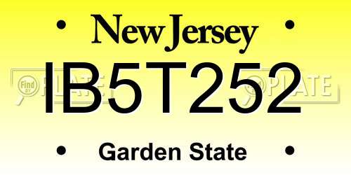 IB5T252 New Jersey License Plate