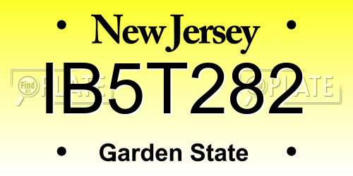 IB5T282 New Jersey License Plate
