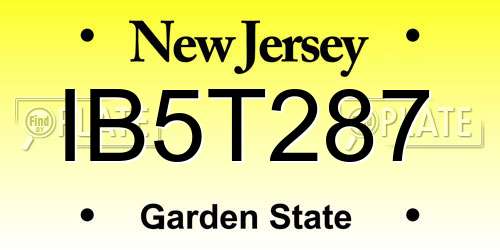 IB5T287 New Jersey License Plate