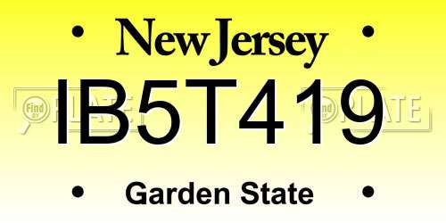 IB5T419 New Jersey License Plate