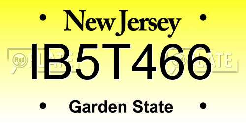 IB5T466 New Jersey License Plate