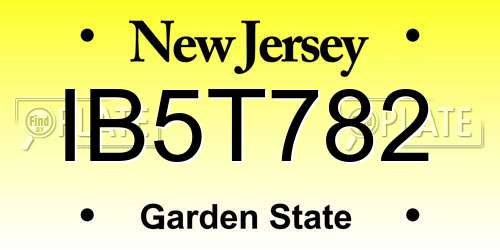 IB5T782 New Jersey License Plate