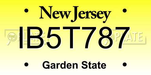 IB5T787 New Jersey License Plate