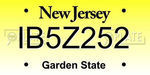 IB5Z252 New Jersey License Plate