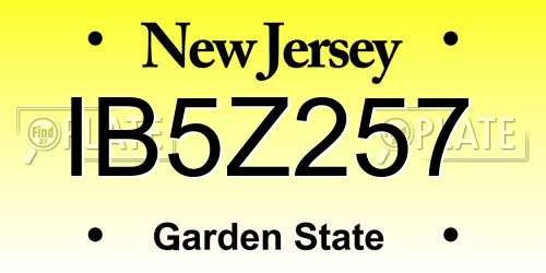 IB5Z257 New Jersey License Plate