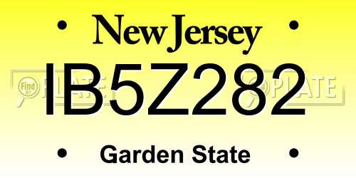 IB5Z282 New Jersey License Plate