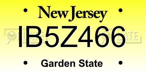 IB5Z466 New Jersey License Plate