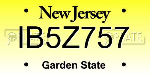 IB5Z757 New Jersey License Plate