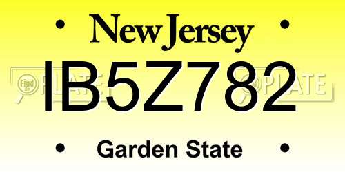 IB5Z782 New Jersey License Plate