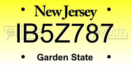 IB5Z787 New Jersey License Plate
