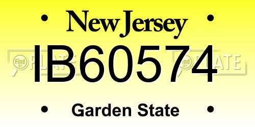 IB60574 New Jersey License Plate