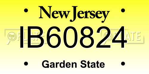 IB60824 New Jersey License Plate