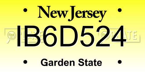 IB6D524 New Jersey License Plate