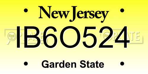 IB6O524 New Jersey License Plate