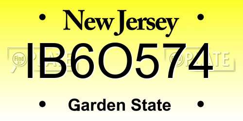 IB6O574 New Jersey License Plate