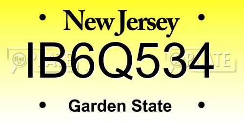 IB6Q534 New Jersey License Plate