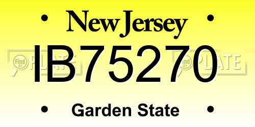 IB75270 New Jersey License Plate
