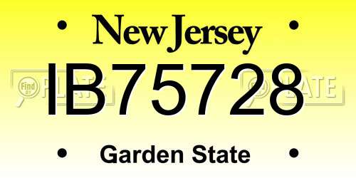 IB75728 New Jersey License Plate