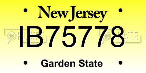 IB75778 New Jersey License Plate