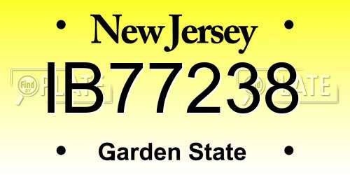 IB77238 New Jersey License Plate