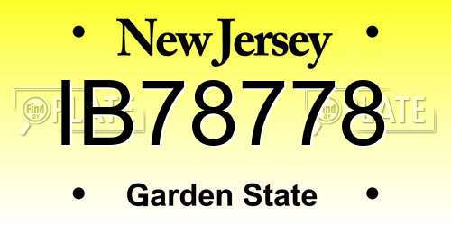 IB78778 New Jersey License Plate