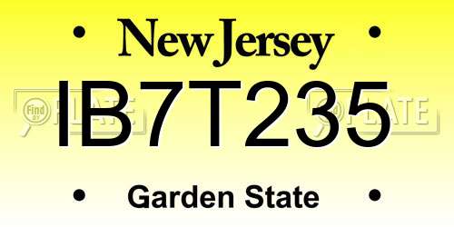 IB7T235 New Jersey License Plate