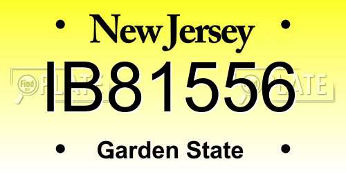IB81556 New Jersey License Plate