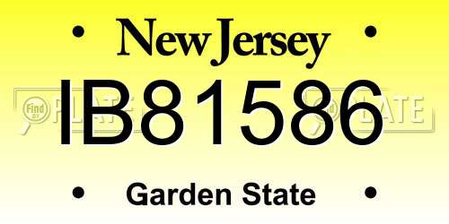 IB81586 New Jersey License Plate