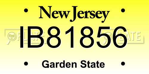 IB81856 New Jersey License Plate