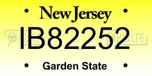 IB82252 New Jersey License Plate