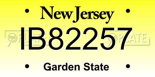 IB82257 New Jersey License Plate