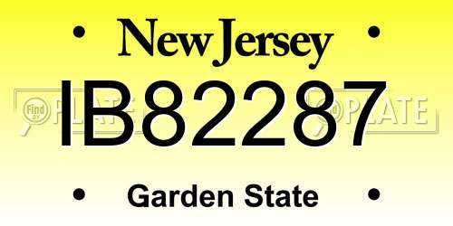 IB82287 New Jersey License Plate