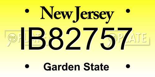 IB82757 New Jersey License Plate